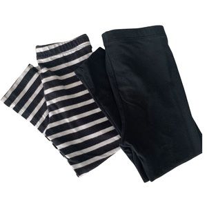 2 Pack Black & Stripes Leggings Size 3T